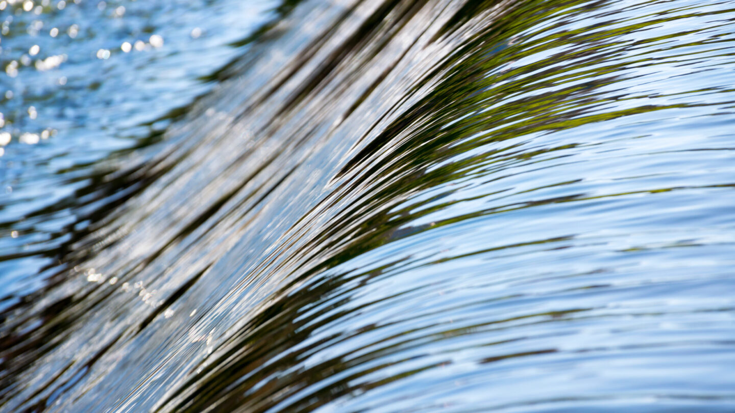Water flowing from the dam
