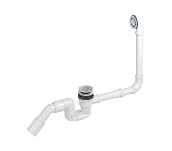 Bathloc Remote, with rigid overflow pipe