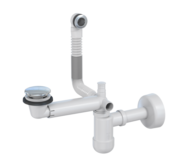 Preloc space saving, chromed ABS pop-up plug,  two screw length