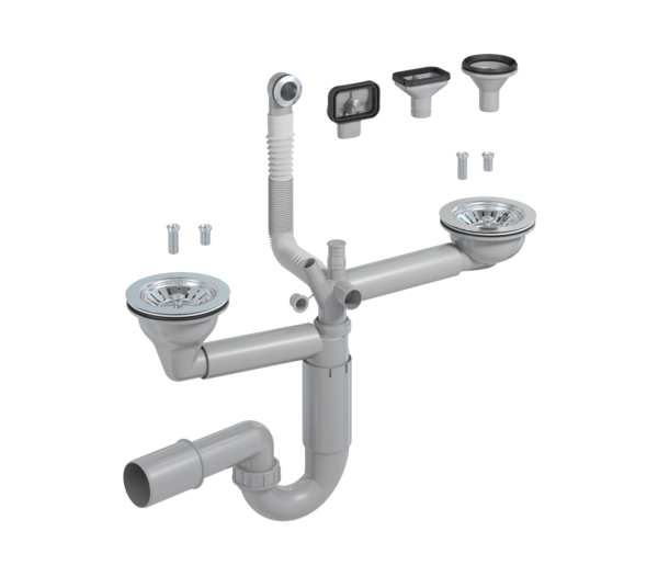 P-loc 2-bowl, 114 mm strainers