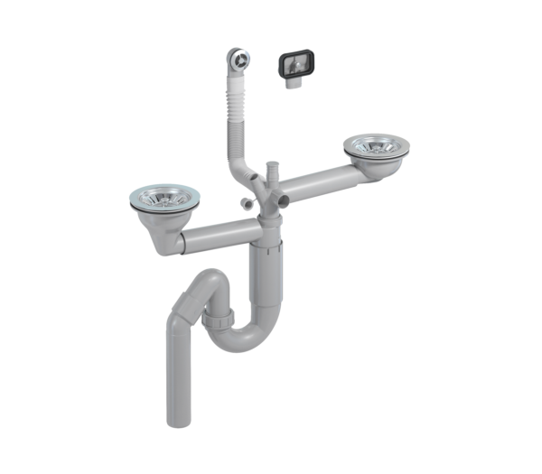 P-loc 2-bowl with 114 mm strainers